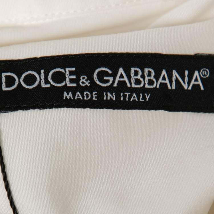 Pre Owned Dolce & Gabbana Ecru Cotton Button Front Shirt M