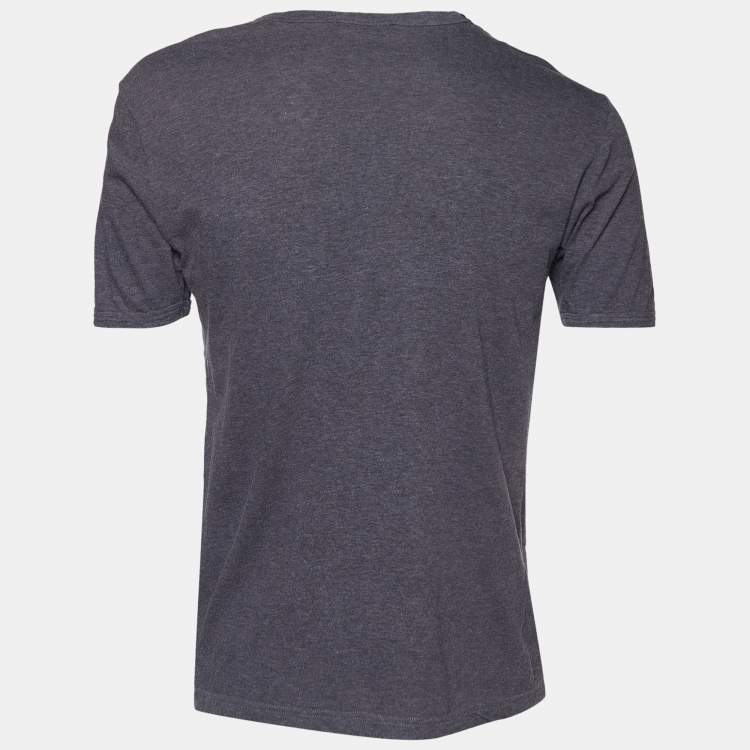 Pre Owned Dolce & Gabbana Grey Royal Printed Cotton Knit T Shirt S