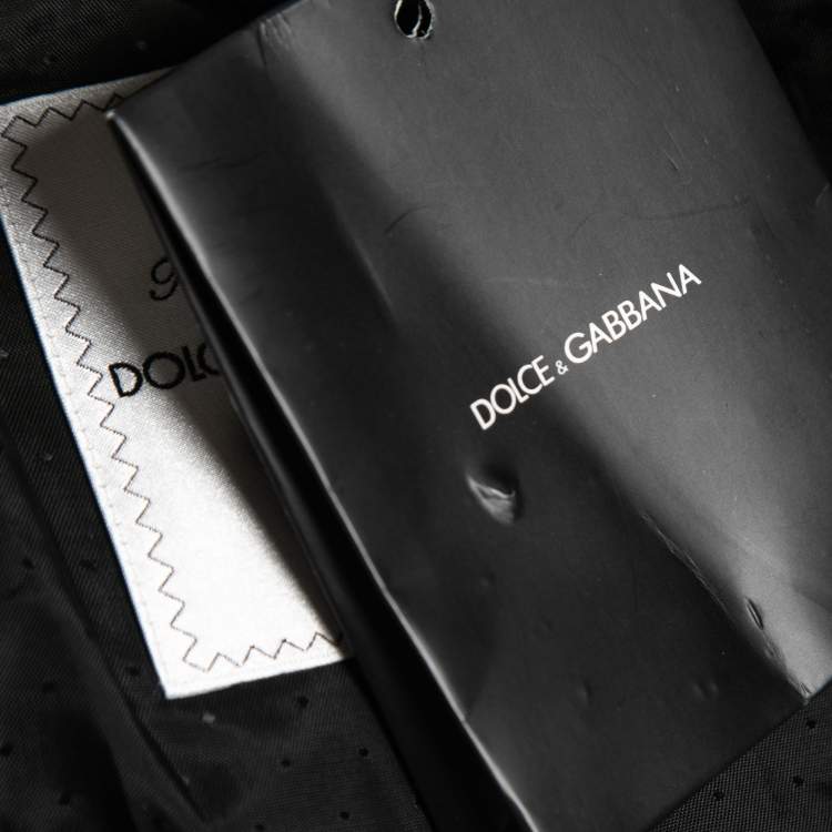 Pre Owned Dolce & Gabbana Black Dotted Jacquard Martini Blazer 2XL