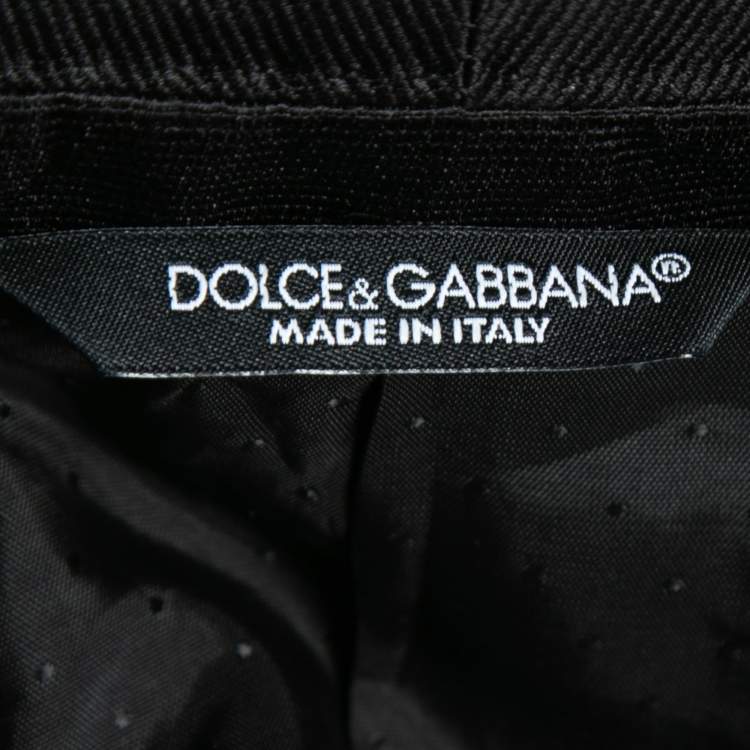 Pre Owned Dolce & Gabbana Black Dotted Jacquard Martini Blazer 2XL