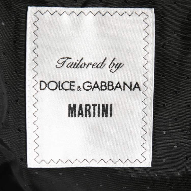 Pre Owned Dolce & Gabbana Black Dotted Jacquard Martini Blazer 2XL