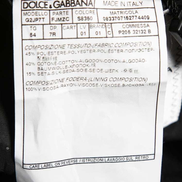 Pre Owned Dolce & Gabbana Black Dotted Jacquard Martini Blazer 2XL