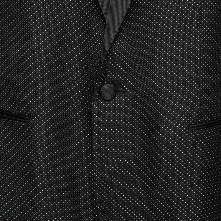 Pre Owned Dolce & Gabbana Black Dotted Jacquard Martini Blazer 2XL