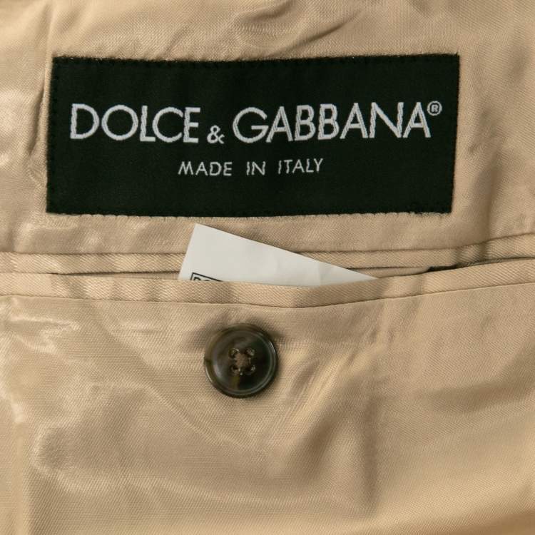 Pre Owned Dolce & Gabbana Beige Cotton Zip-Up Sweater Insert Blazer M