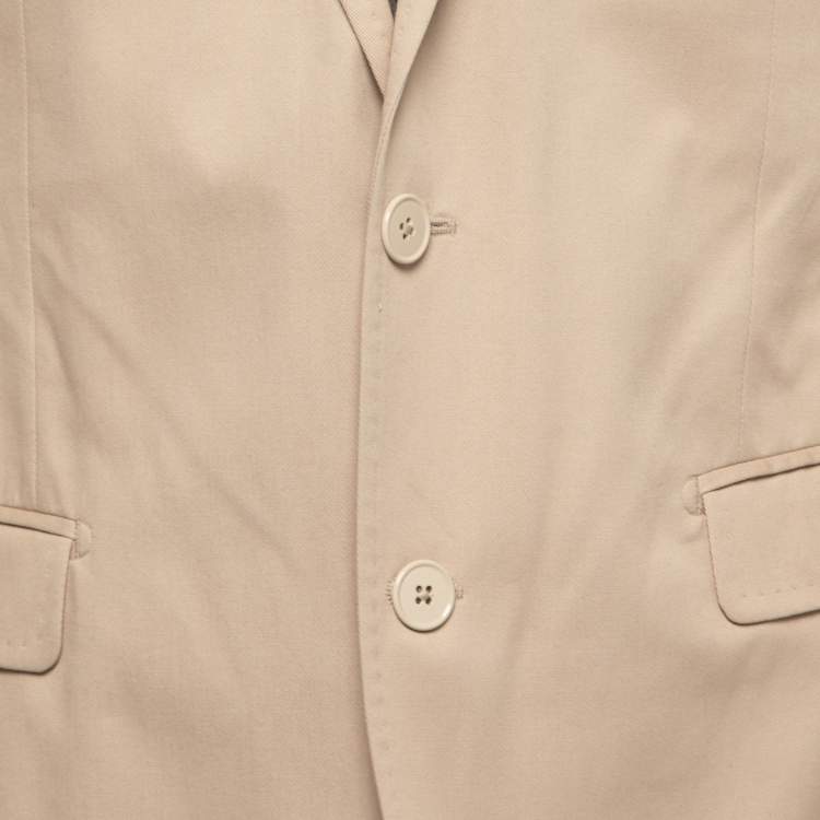 Pre Owned Dolce & Gabbana Beige Cotton Zip-Up Sweater Insert Blazer M