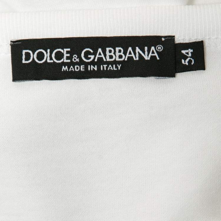 Pre Owned Dolce & Gabbana White Cotton Logo Embroidered T-Shirt 2XL