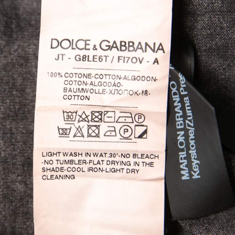 Pre Owned Dolce & Gabbana Black Printed Cotton Short Sleeve T-Shirt M