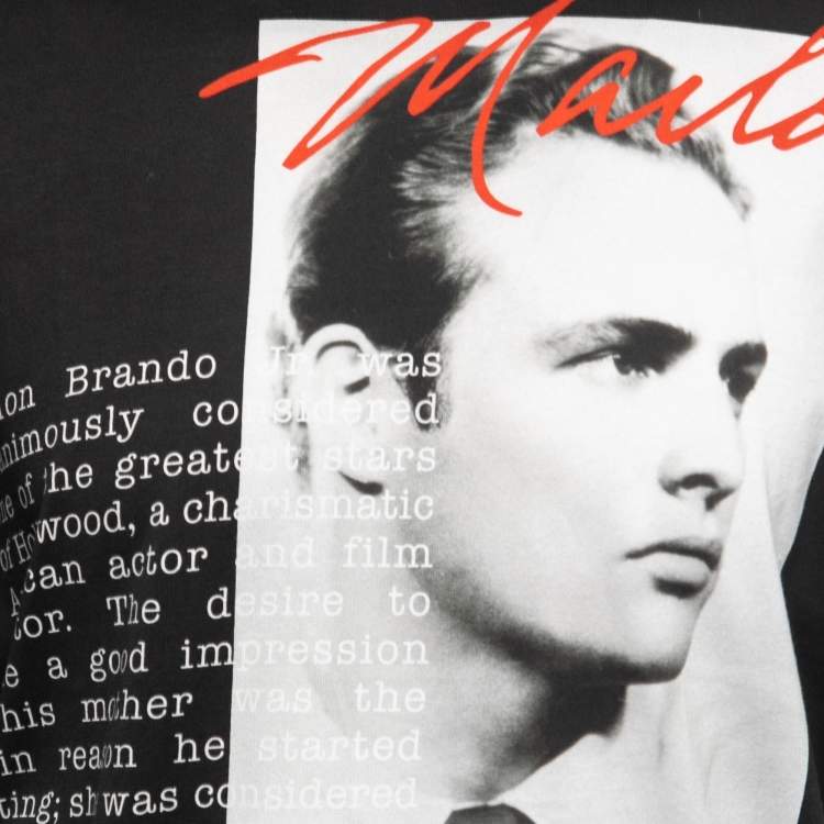 Pre Owned Dolce & Gabbana Black Printed Cotton Short Sleeve T-Shirt M