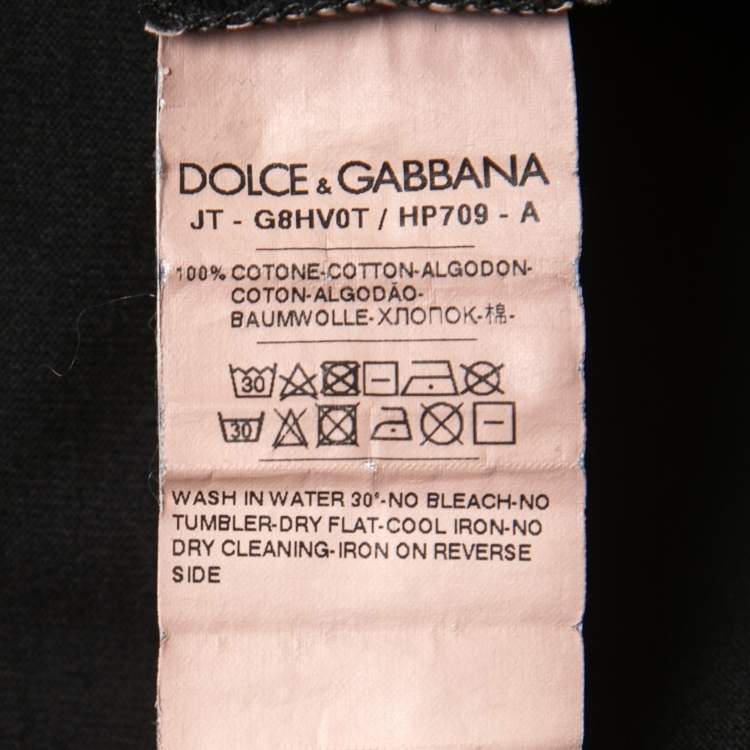 Pre Owned Dolce & Gabbana Black Logo Printed Cotton Short Sleeve T-Shirt XL