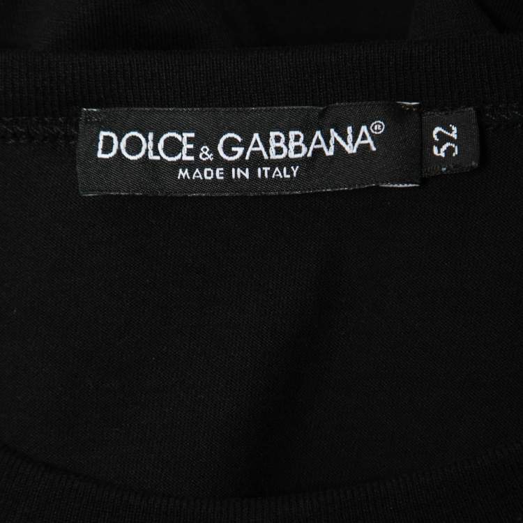 Pre Owned Dolce & Gabbana Black Logo Printed Cotton Short Sleeve T-Shirt XL