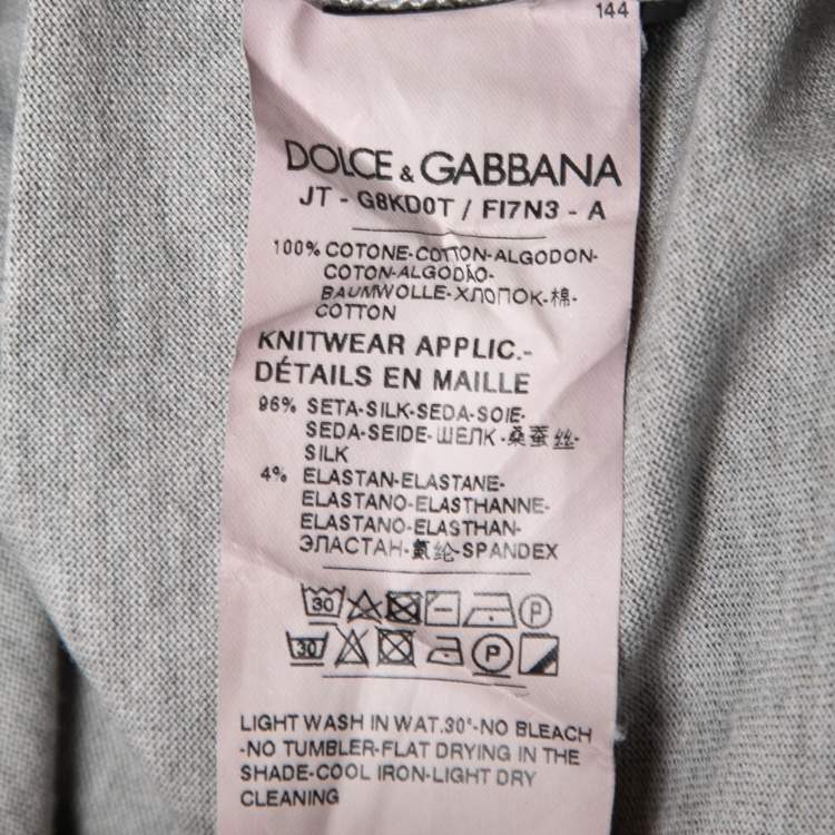 Pre Owned Dolce & Gabbana Grey Cotton James Dean Printed Short Sleeve T-Shirt XL