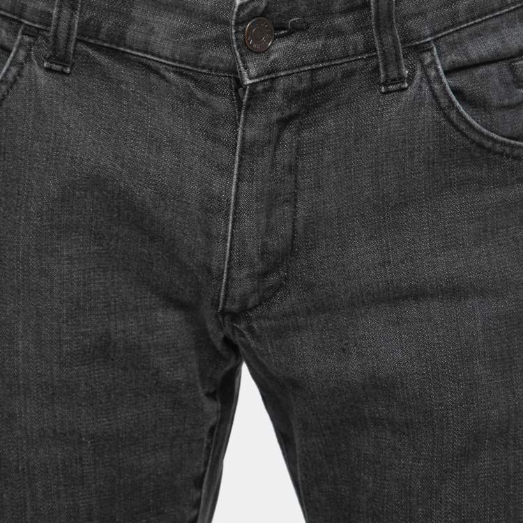 Pre Owned Dolce & Gabbana Dark Grey Faded Denim Jeans S Waist 31"