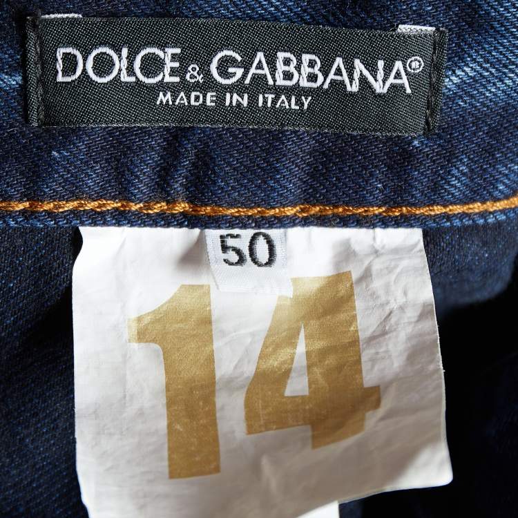 Pre Owned Dolce & Gabbana Navy Blue Denim 14 Fit Jeans L
