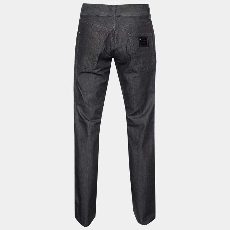 Pre Owned Dolce & Gabbana Black Denim Straight Leg 16 Fit Jeans XL