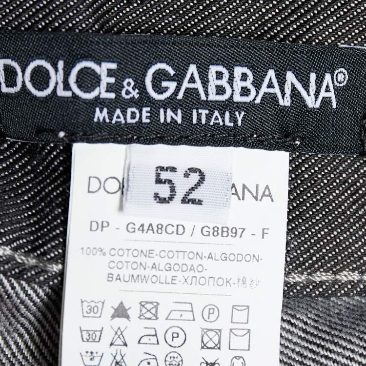 Pre Owned Dolce & Gabbana Black Denim Straight Leg 16 Fit Jeans XL