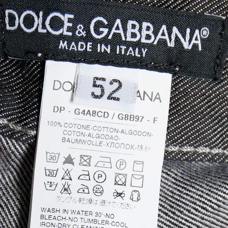 Pre Owned Dolce & Gabbana Black Denim Straight Leg 16 Fit Jeans XL