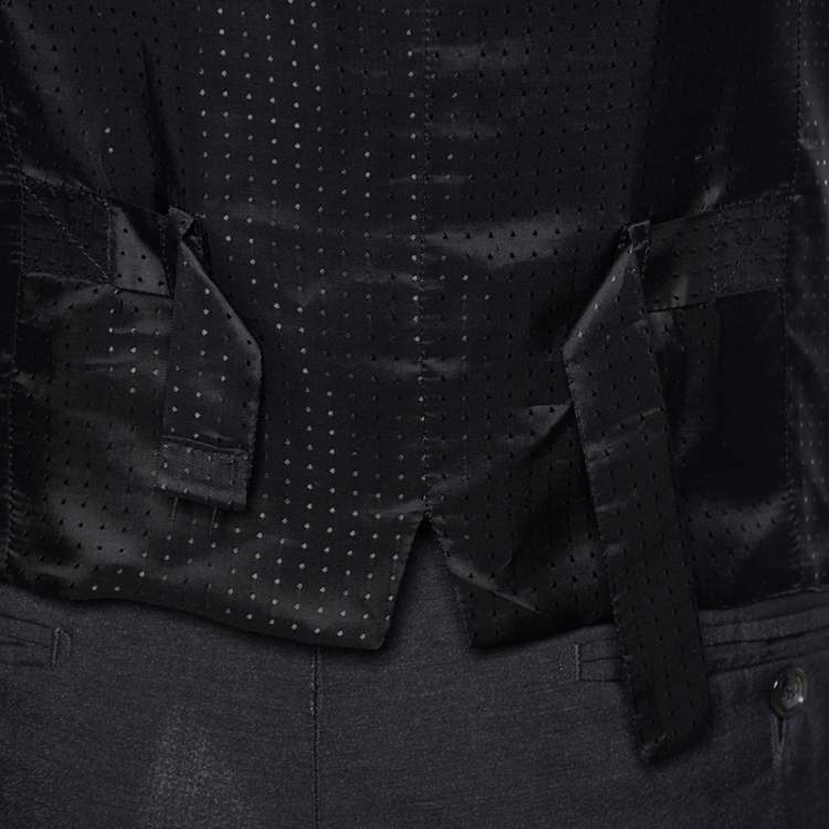 Pre Owned Dolce & Gabbana Grey Wool & Silk Vest & Pants XL