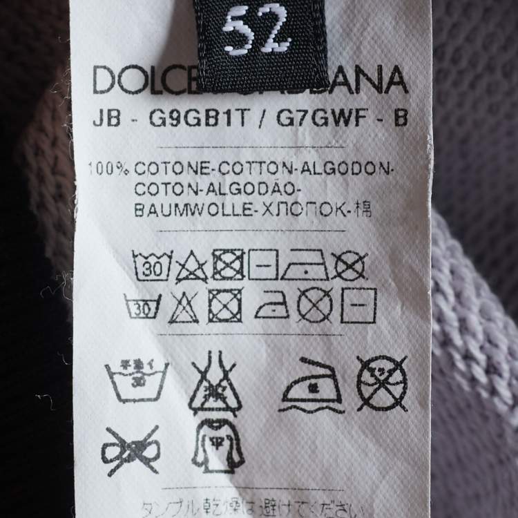 Pre Owned Dolce & Gabbana Grey Chinese Dragon Printed Cotton Knit Hoodie XL