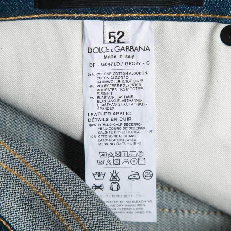 Pre Owned Dolce & Gabbana Blue Denim Stretch 14 Jeans XL Waist 36"