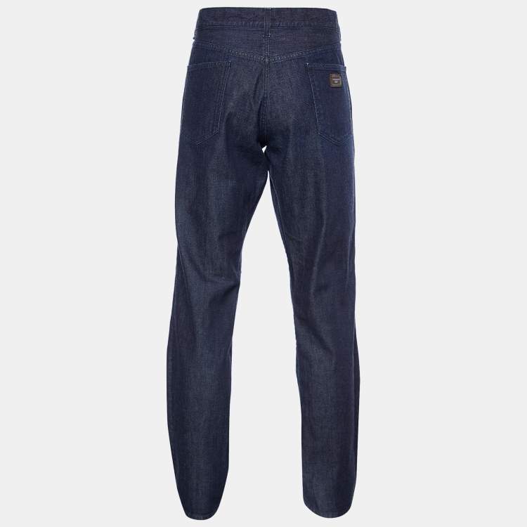Pre Owned Dolce & Gabbana 16 Dark Blue Denim Regular Fit Jeans 3XL/Waist 41"