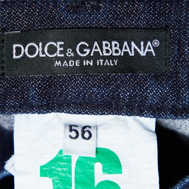 Pre Owned Dolce & Gabbana 16 Dark Blue Denim Regular Fit Jeans 3XL/Waist 41"
