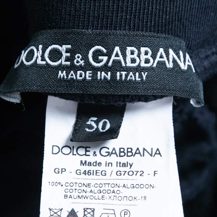 Pre Owned Dolce & Gabbana Navy Blue Cotton Side Stripe Drawstring Shorts L