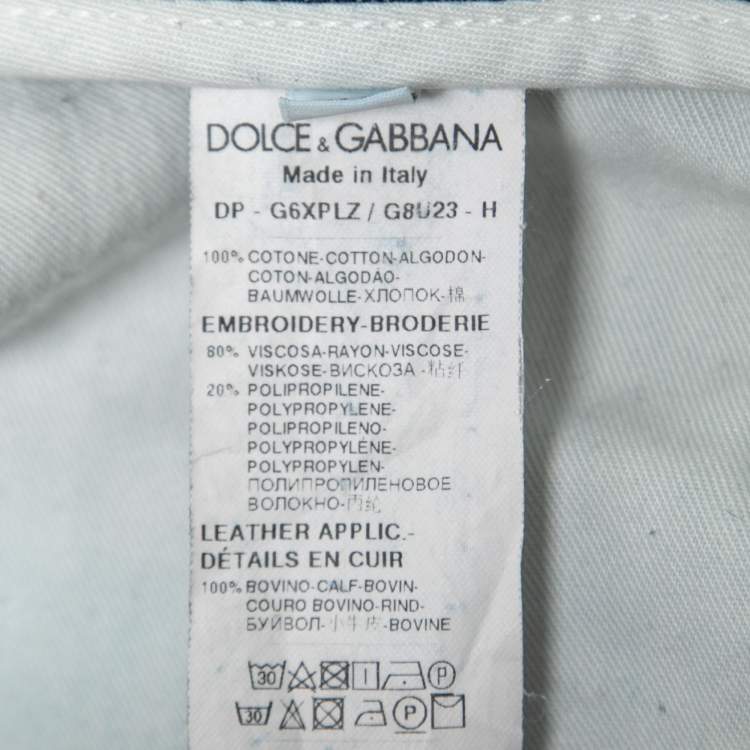 Pre Owned Dolce & Gabbana Blue Distressed Ripped Denim Classic Jeans XL Waist 36"