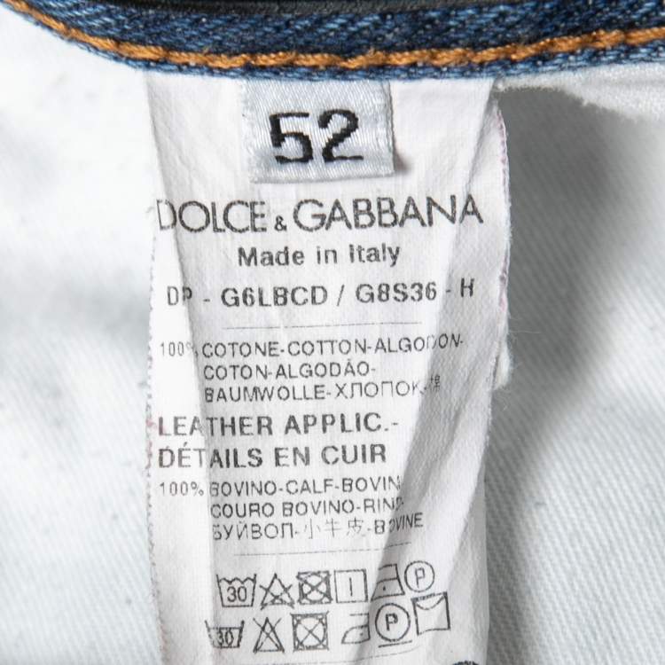 Pre Owned Dolce & Gabbana Blue Ripped Denim 16 Classic Jeans XL Waist 35"