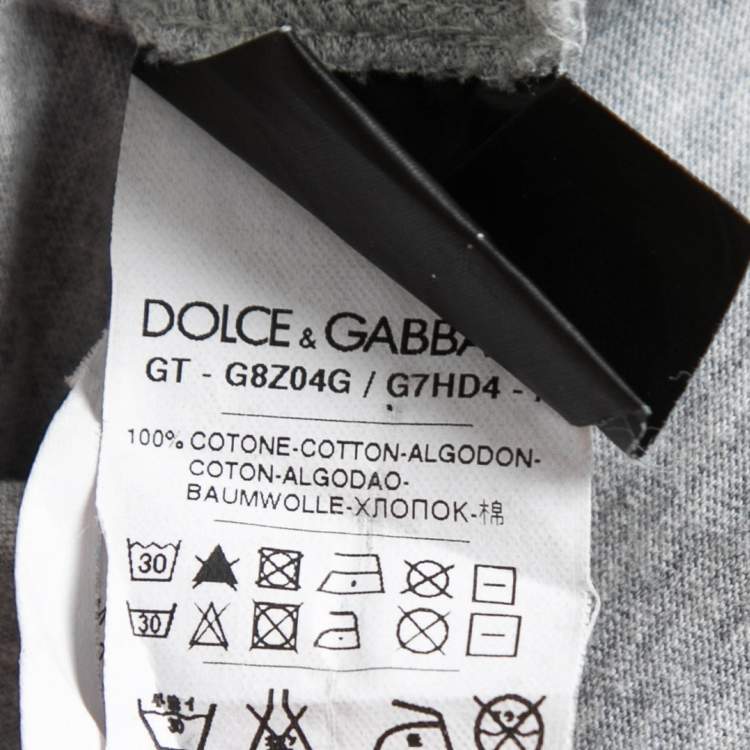 Pre Owned Dolce & Gabbana  Grey Printed Cotton Short Sleeve T-Shirt XL