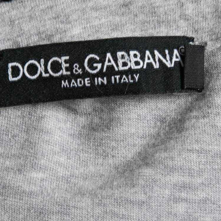 Pre Owned Dolce & Gabbana  Grey Printed Cotton Short Sleeve T-Shirt XL