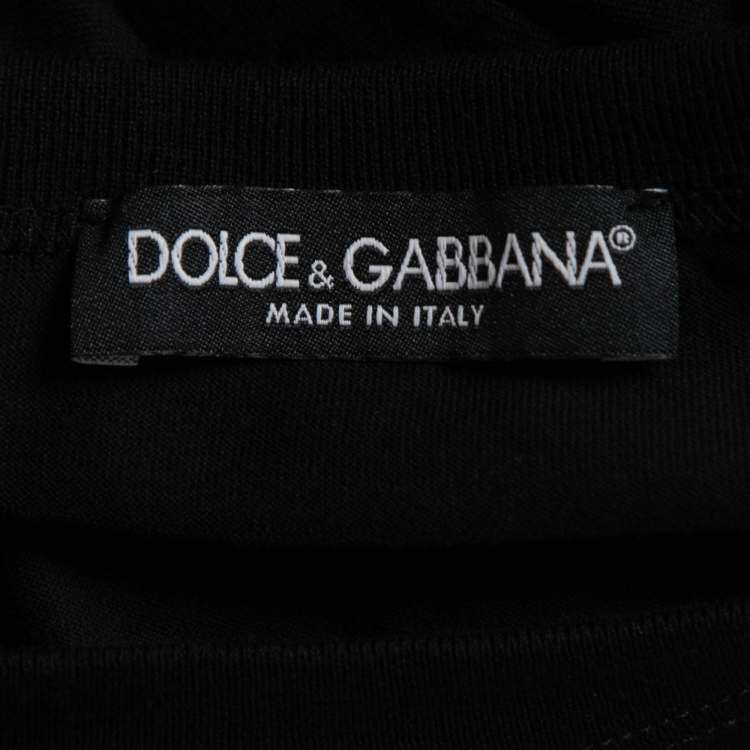 Pre Owned Dolce & Gabbana Black Cotton Crew Neck T-Shirt S