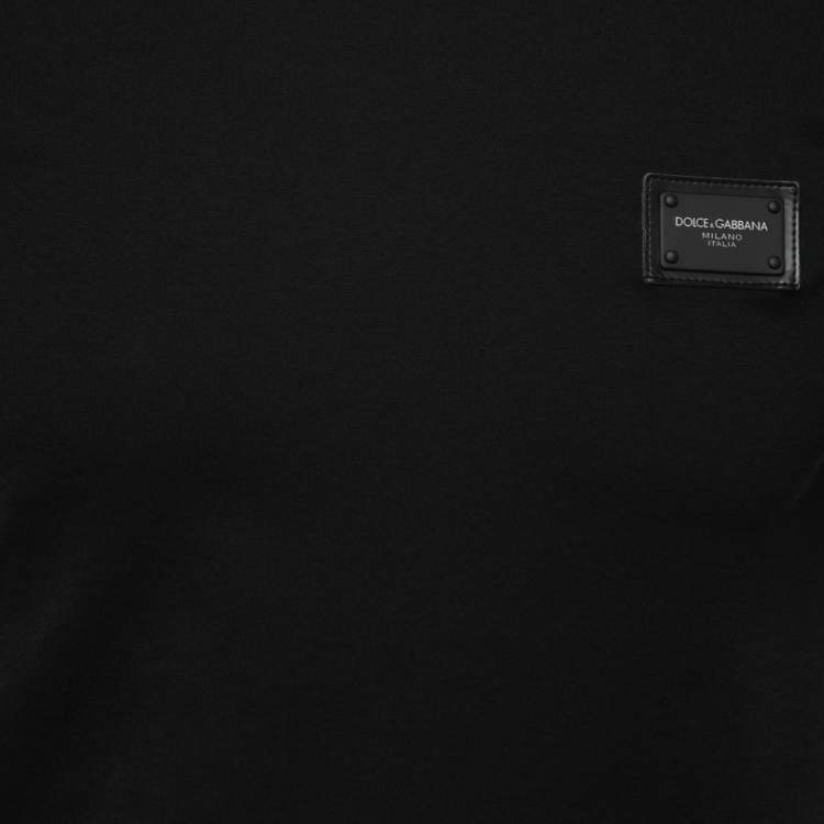 Pre Owned Dolce & Gabbana Black Cotton Crew Neck T-Shirt S