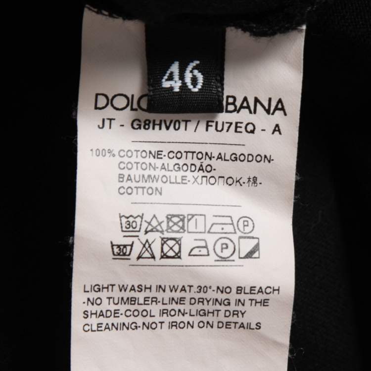 Pre Owned Dolce & Gabbana Black Cotton Crew Neck T-Shirt S