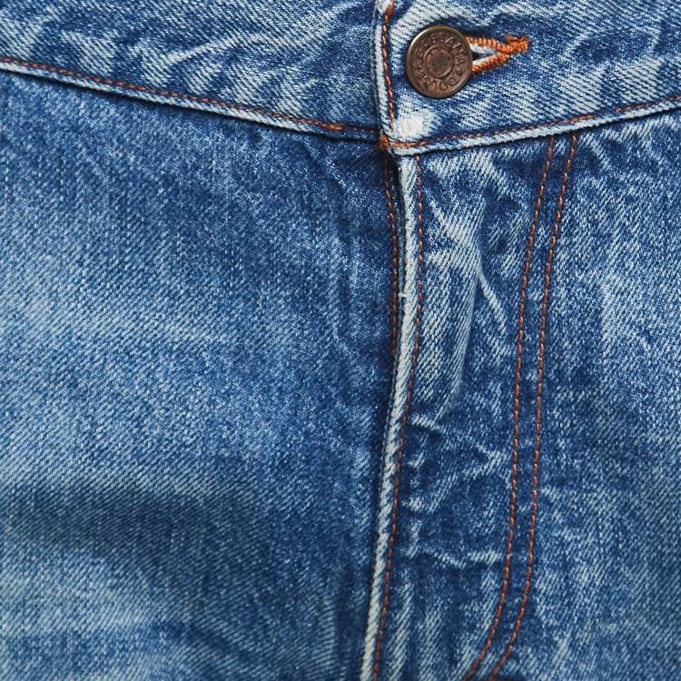 Pre Owned Dolce & Gabbana Blue Washed Denim Regular Fit Jeans XXXL