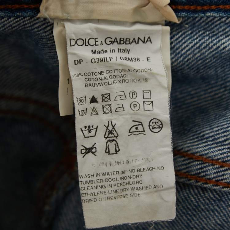 Pre Owned Dolce & Gabbana Blue Washed Denim Regular Fit Jeans XXXL