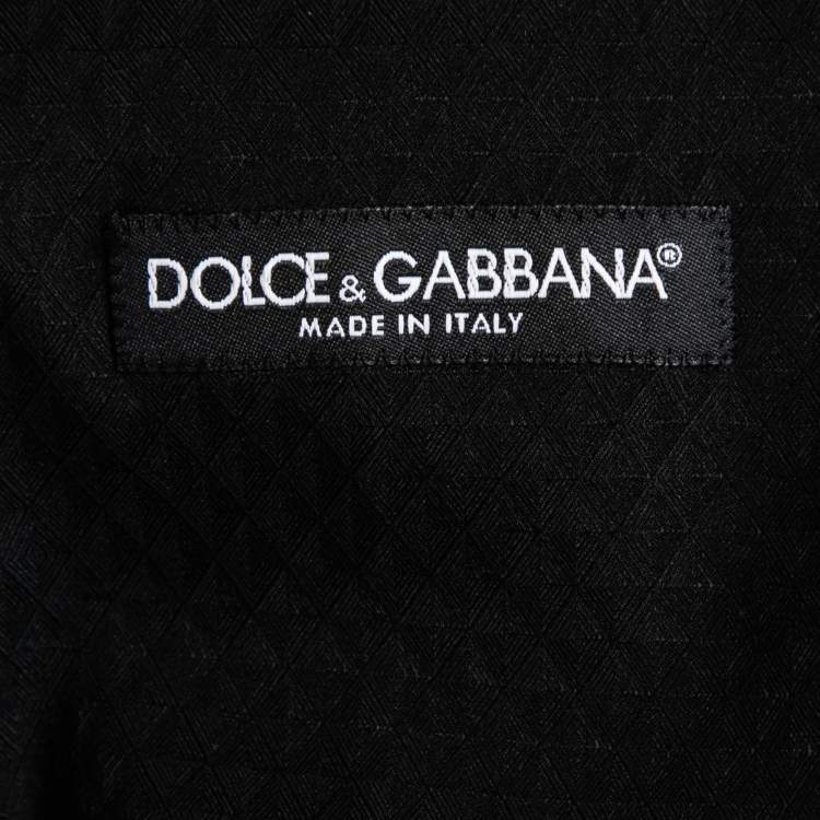 Pre Owned Dolce and Gabbana Black Skull Printed Wool 3 Piece SuiT