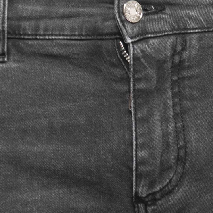 Pre Owned Dolce & Gabbana Grey Distressed Denim Skinny Jeans M Waist 32"