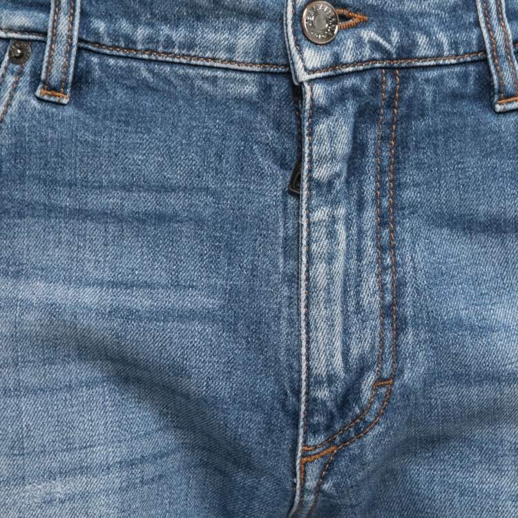 Pre Owned Dolce & Gabbana Blue Washed Denim Shorts L Waist 34"