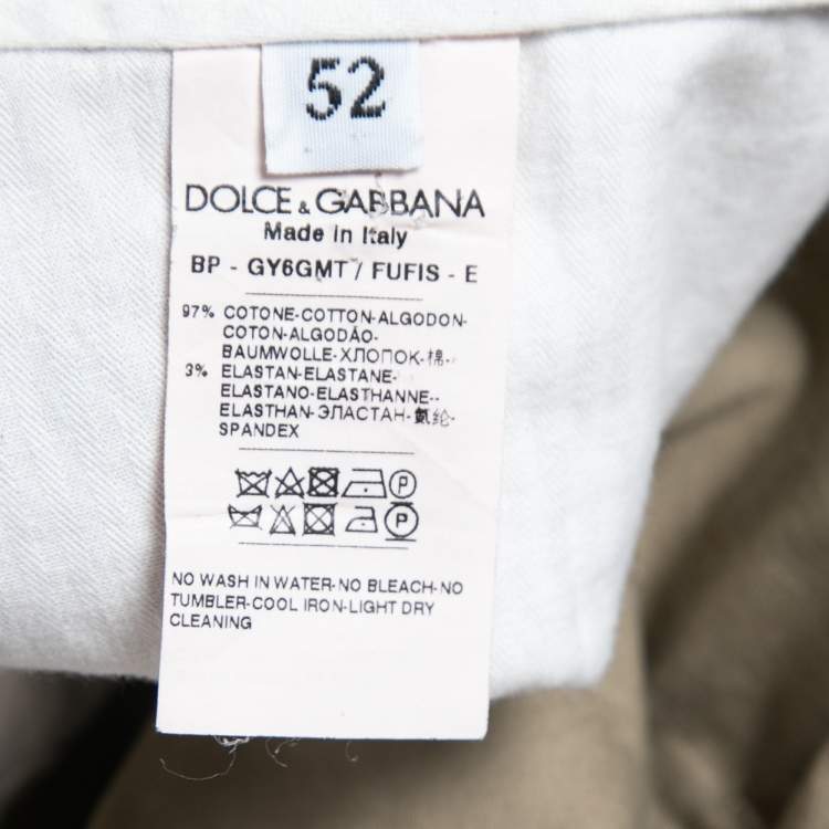 Pre Owned Dolce & Gabbana Beige Cotton Bermuda Shorts XL