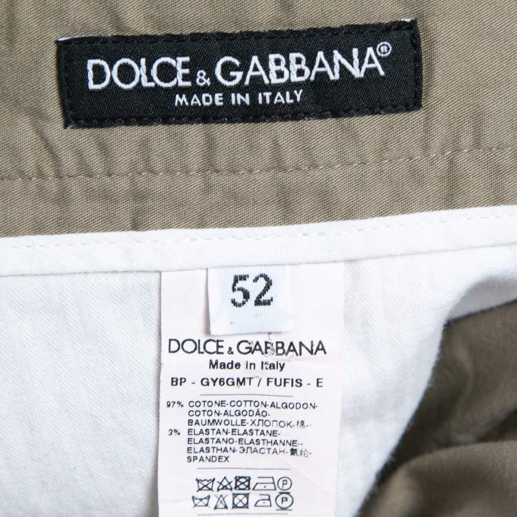 Pre Owned Dolce & Gabbana Beige Cotton Bermuda Shorts XL