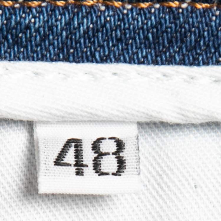 Pre Owned Dolce & Gabbana Blue Washed Distressed Denim Shorts M