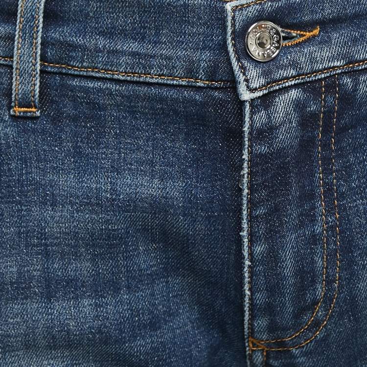 Pre Owned Dolce & Gabbana Blue Denim Skinny Jeans L Waist 34"
