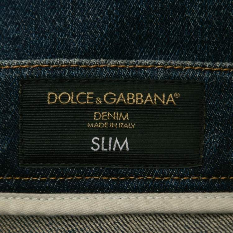 Pre Owned Dolce & Gabbana Blue Denim Slim Fit Jeans M Waist 34"