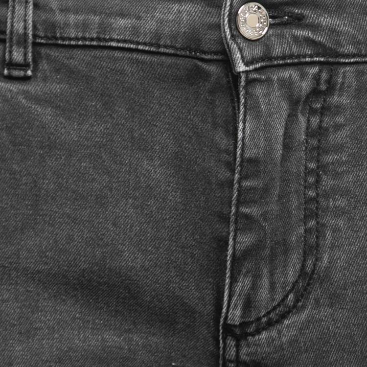 Pre Owned Dolce & Gabbana Grey Distressed Denim Skinny Jeans M Waist 32"