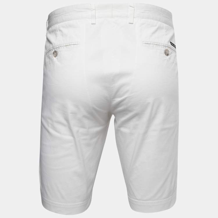 مملوكة مسبقًا Dolce & Gabbana White Cotton Bermuda Shorts L