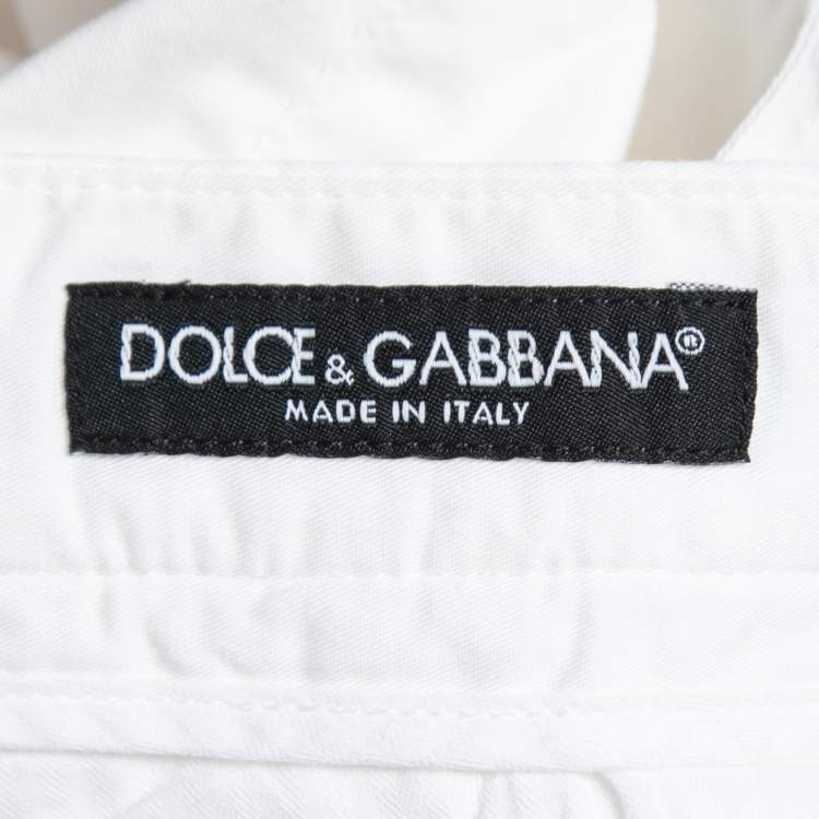 مملوكة مسبقًا Dolce & Gabbana White Cotton Bermuda Shorts L