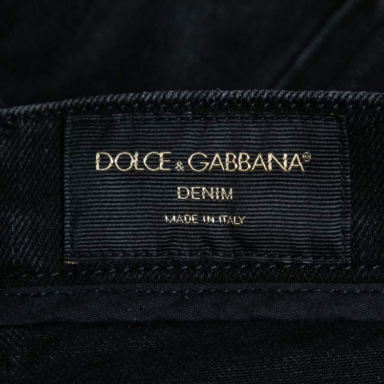 Pre Owned Dolce & Gabbana Black Washed Denim Bermuda Shorts M Waist 32"