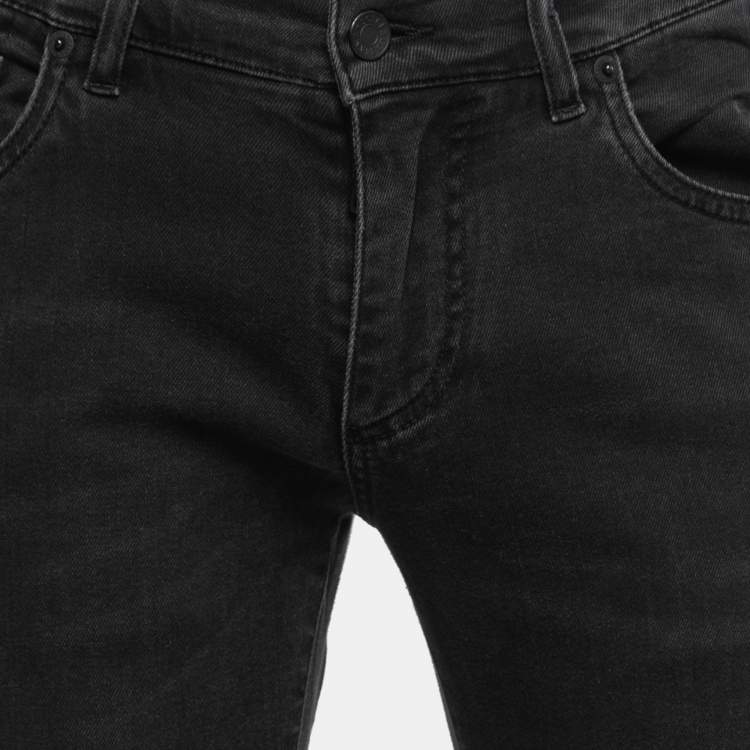 Pre Owned Dolce & Gabbana Black Washed Stretch Denim Skinny Jeans M Waist 33"