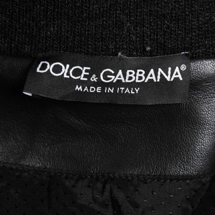 Pre Owned Dolce & Gabbana Black Quilted Nylon Zip Front Bomber Jacket L