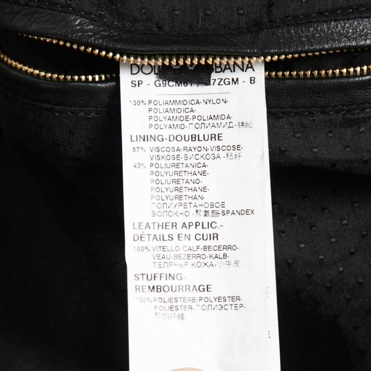 Pre Owned Dolce & Gabbana Black Quilted Nylon Zip Front Bomber Jacket L